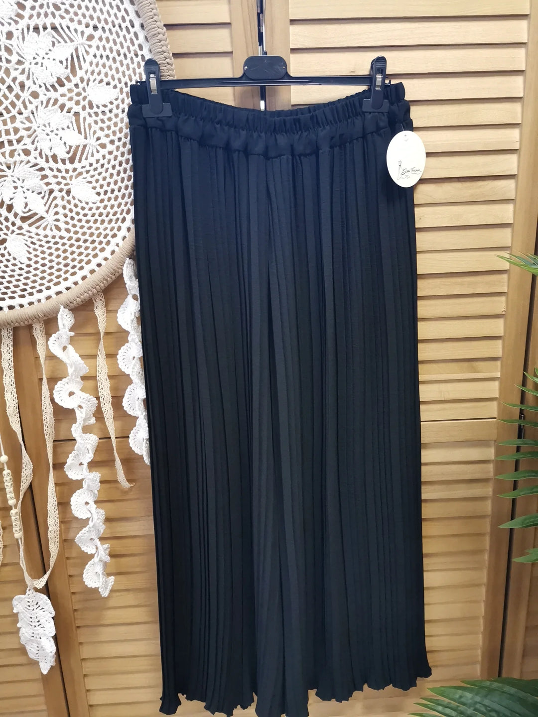PANTALON PALAZZO PLISSÉ LUIGI NOIR