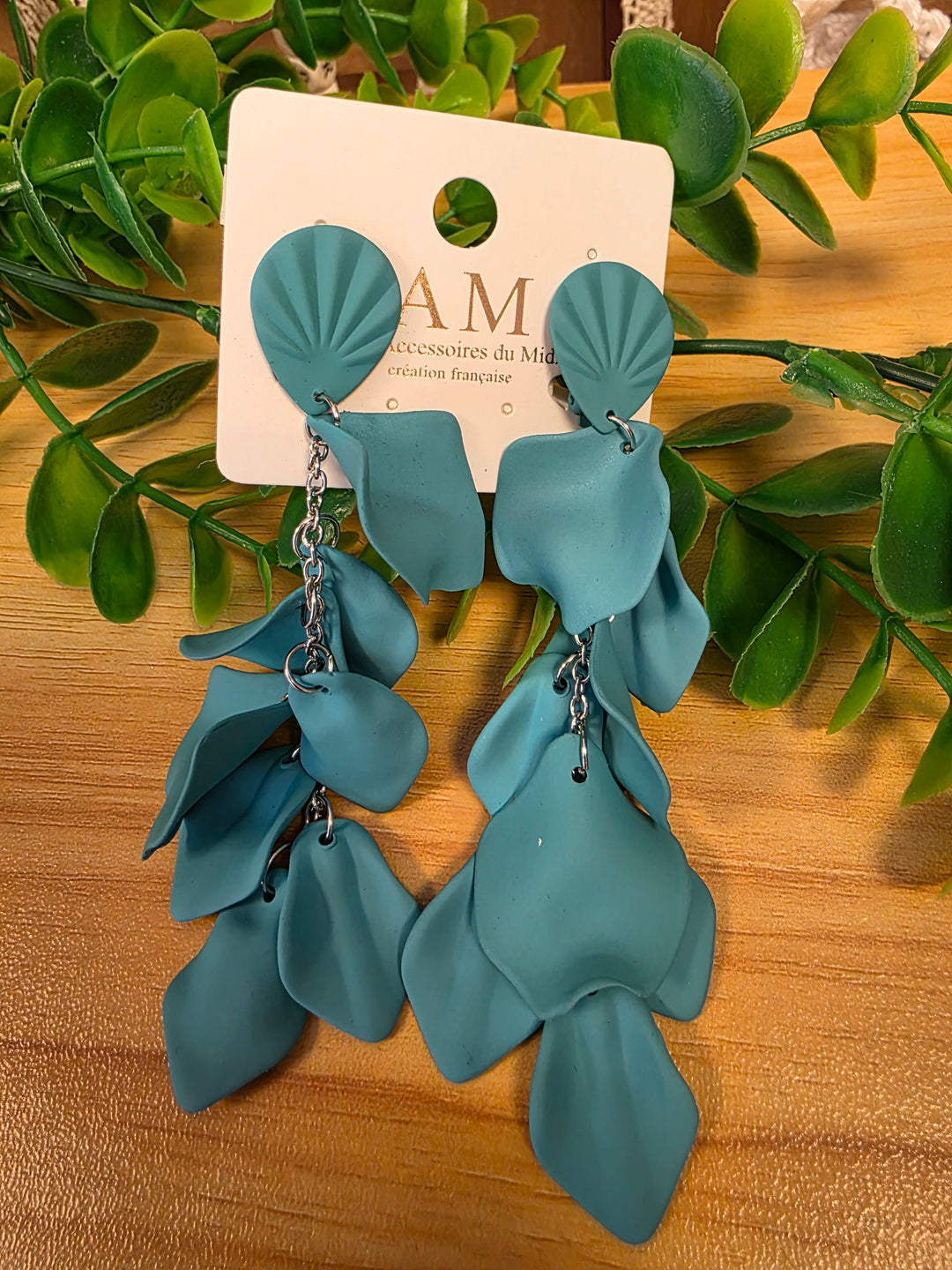 BOUCLES D'OREILLES A CLIPS TURQUOISE