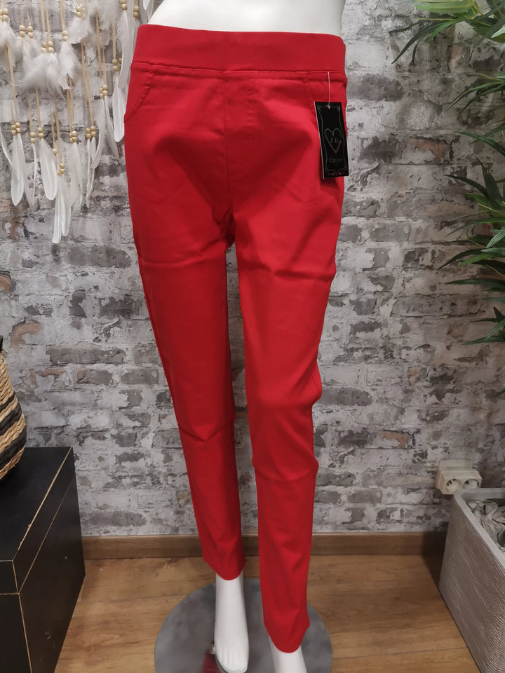 Pantalon Extensible Rouge CHRISTY