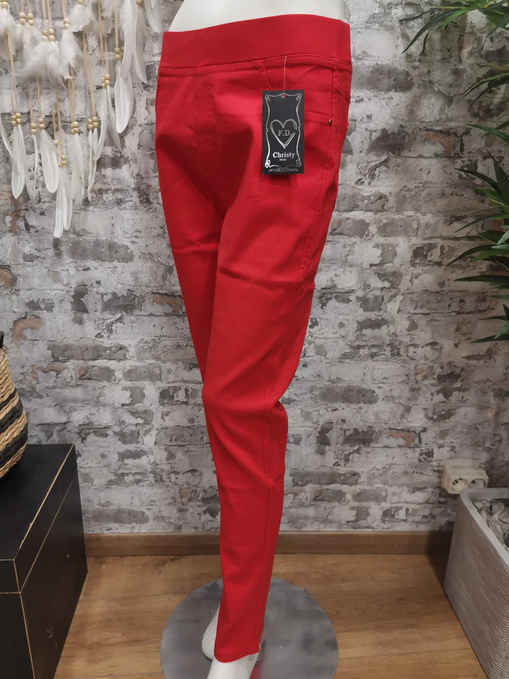 Pantalon Extensible Rouge CHRISTY