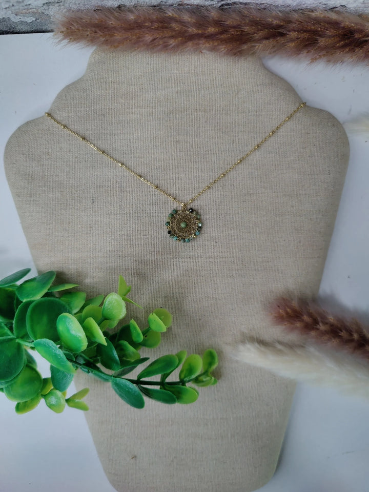 Collier acier inoxydable et Amazonite LC19