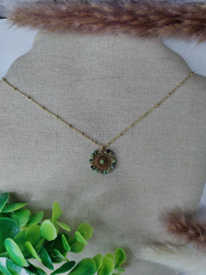 Collier acier inoxydable et Amazonite LC19