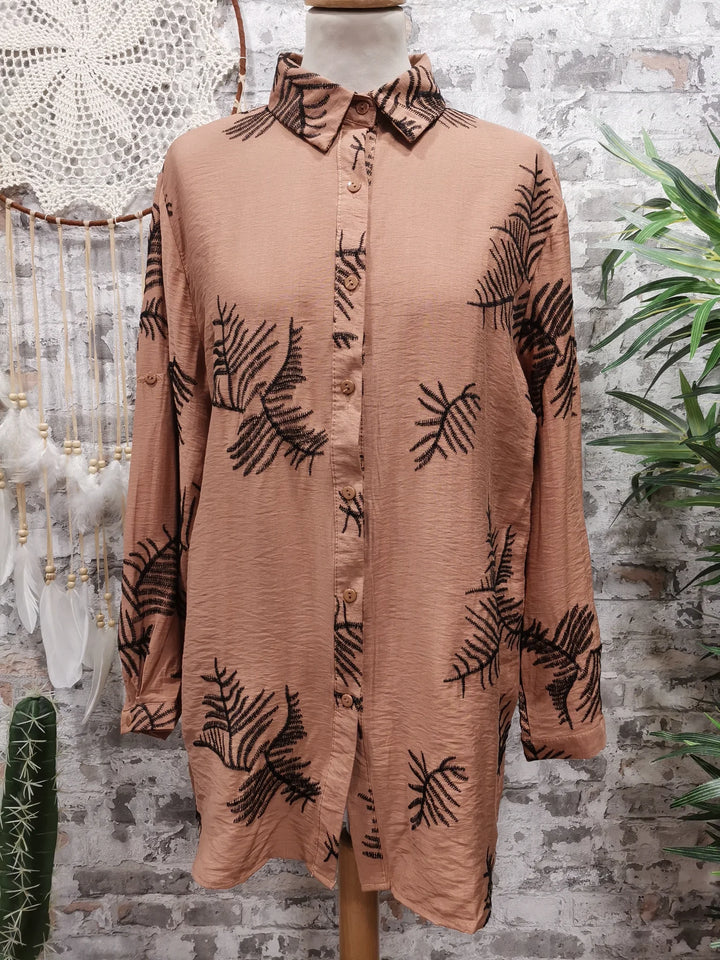 CHEMISE BRODÉE MALAURY MARRON