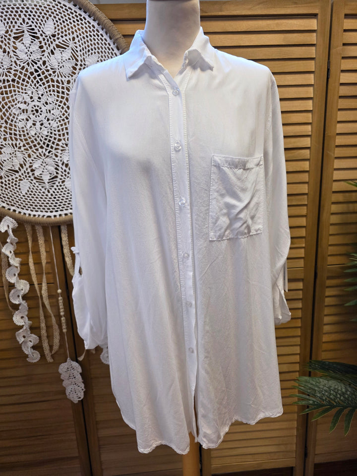 CHEMISE UNIE VISCOSE TATIANA BLANCHE