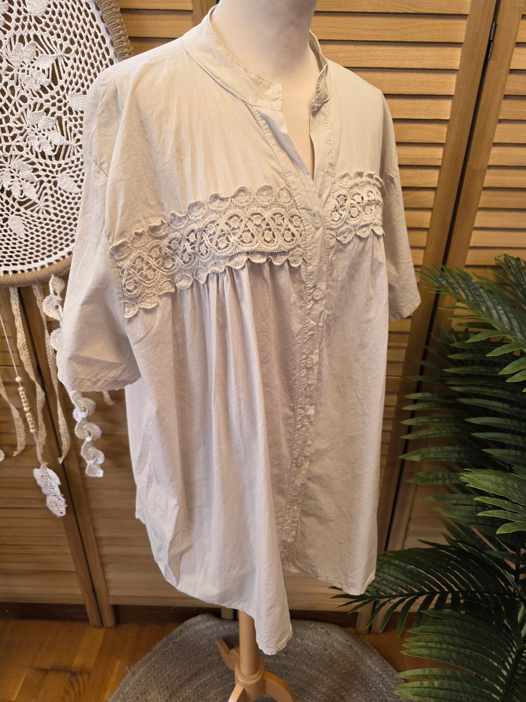 CHEMISE MANCHES COURTES BOHÈME NINON BEIGE