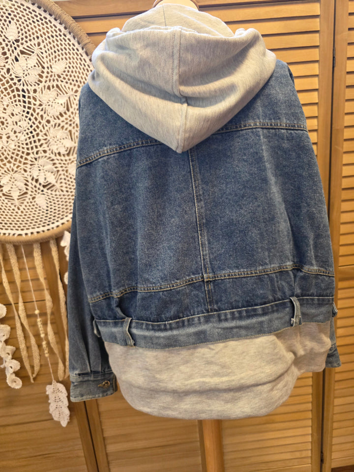 VESTE EN JEANS BI MATIÈRES SOPHIA