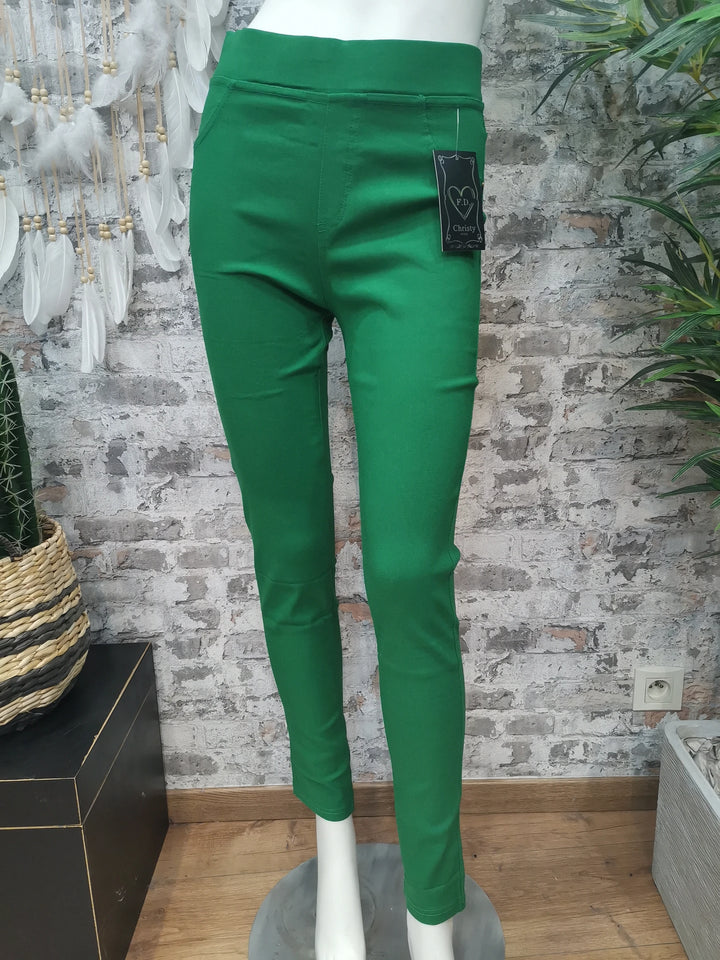 Pantalon Extensible Vert Brésil CHRISTY