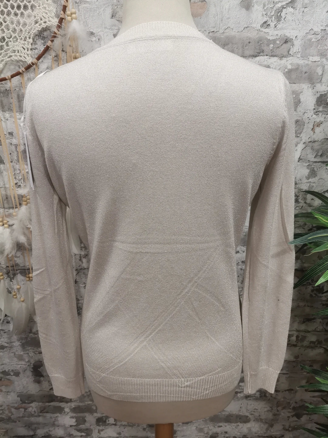 PULL COL V PAILLETÉ JULES GRIS