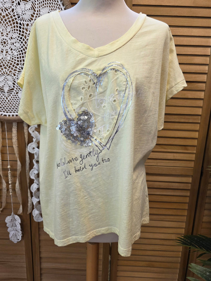 T SHIRT COEUR SEQUINS ALICIA