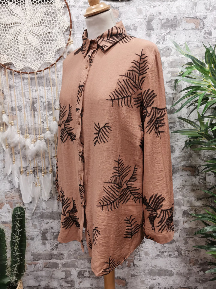 CHEMISE BRODÉE MALAURY MARRON