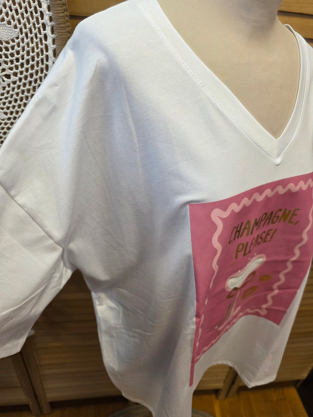 T SHIRT IMPRIMé CHAMPAGNE