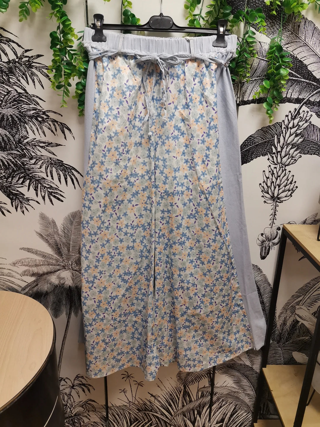 PANTALON BI MATIÈRES FLEURI DAISY