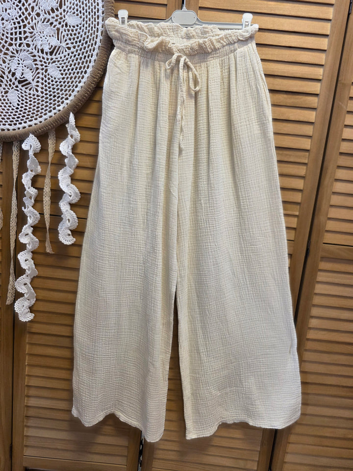 PANTALON GAZE DE COTON BANDOL