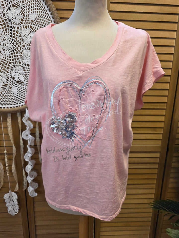 T SHIRT COEUR SEQUINS ALICIA