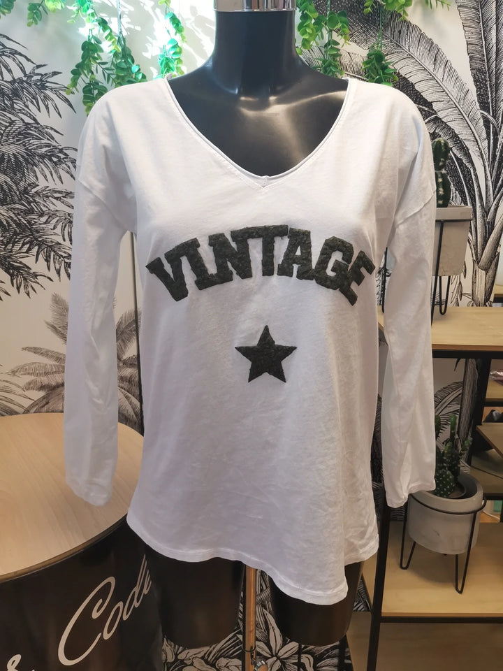 T SHIRT MANCHES LONGUES VINTAGE