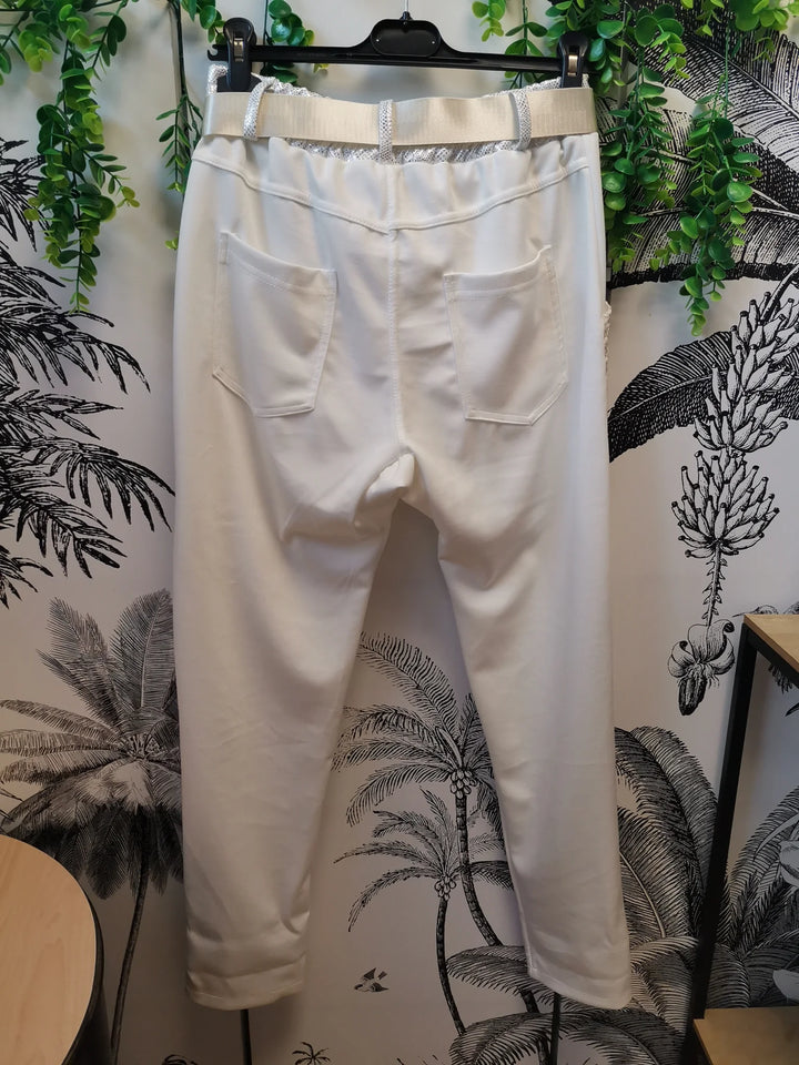 PANTALON JOGG POCHES LUREX OSAKA BLANC
