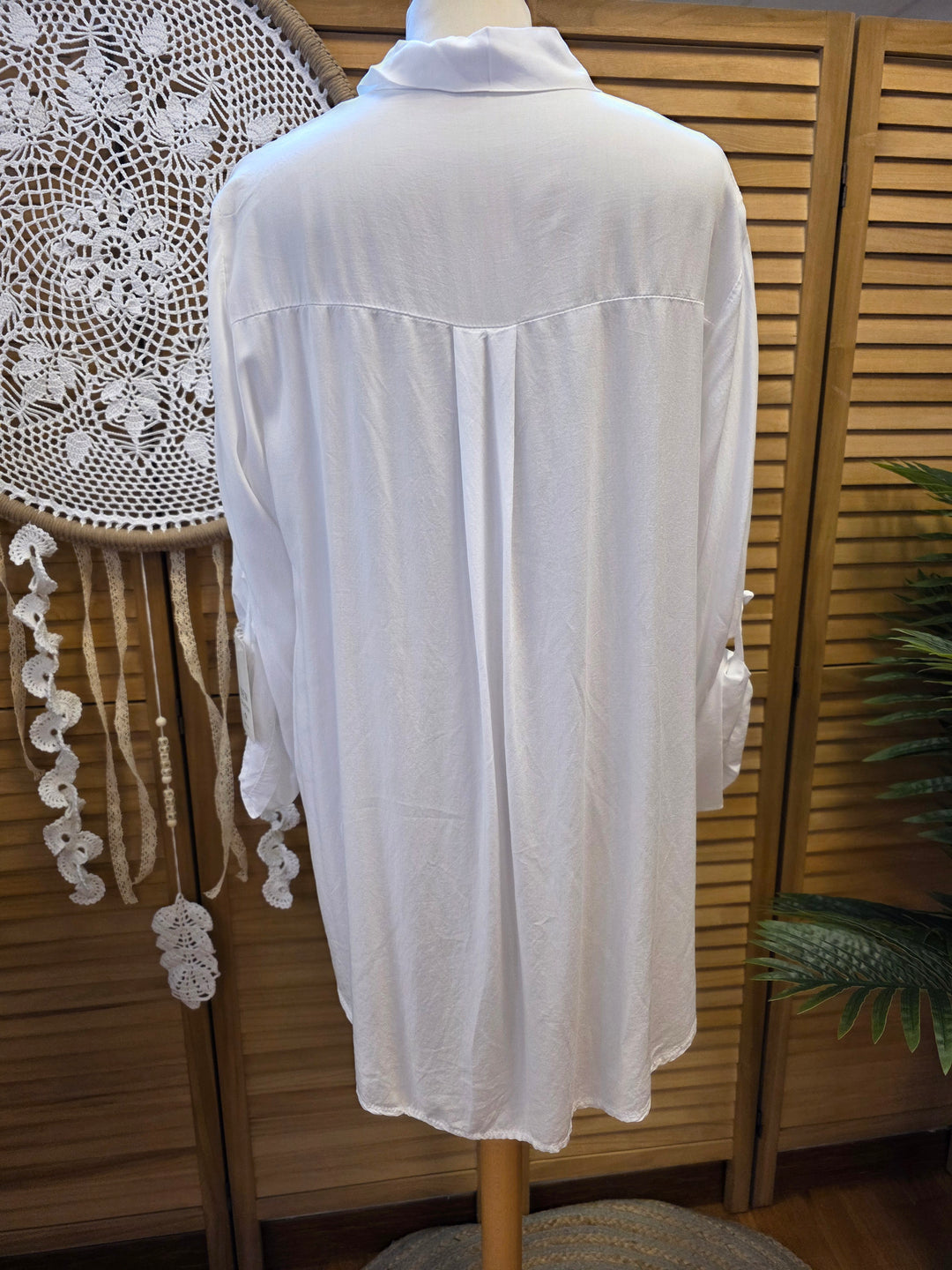 CHEMISE UNIE VISCOSE TATIANA BLANCHE