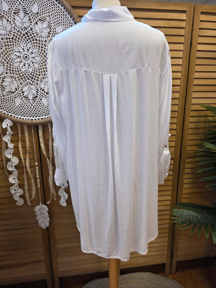 CHEMISE UNIE VISCOSE TATIANA BLANCHE