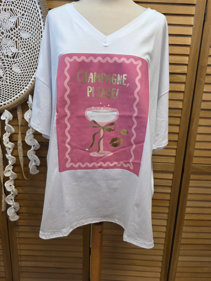 T SHIRT IMPRIMé CHAMPAGNE