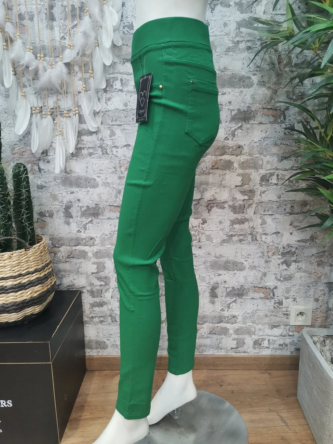 Pantalon Extensible Vert Brésil CHRISTY