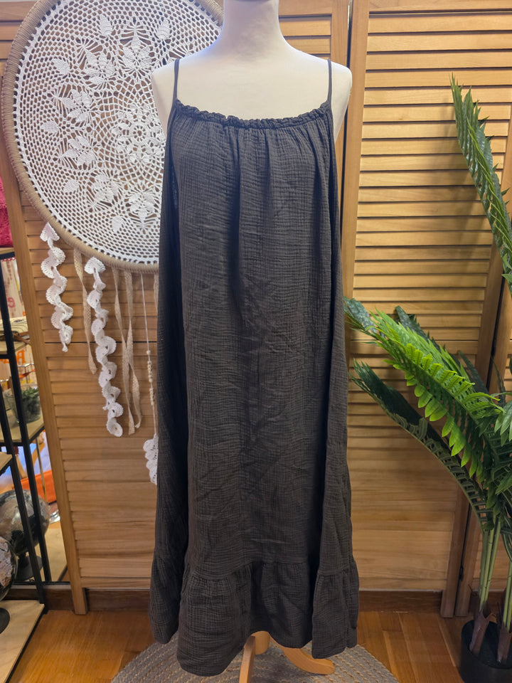 ROBE A BRETELLES GAZE DE COTON