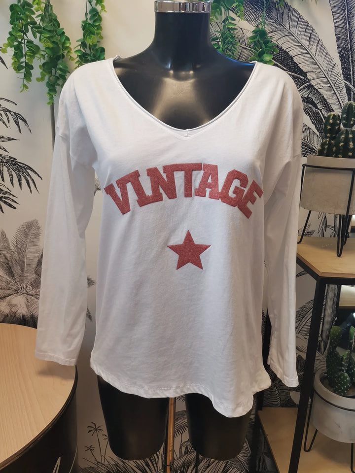 T SHIRT MANCHES LONGUES VINTAGE