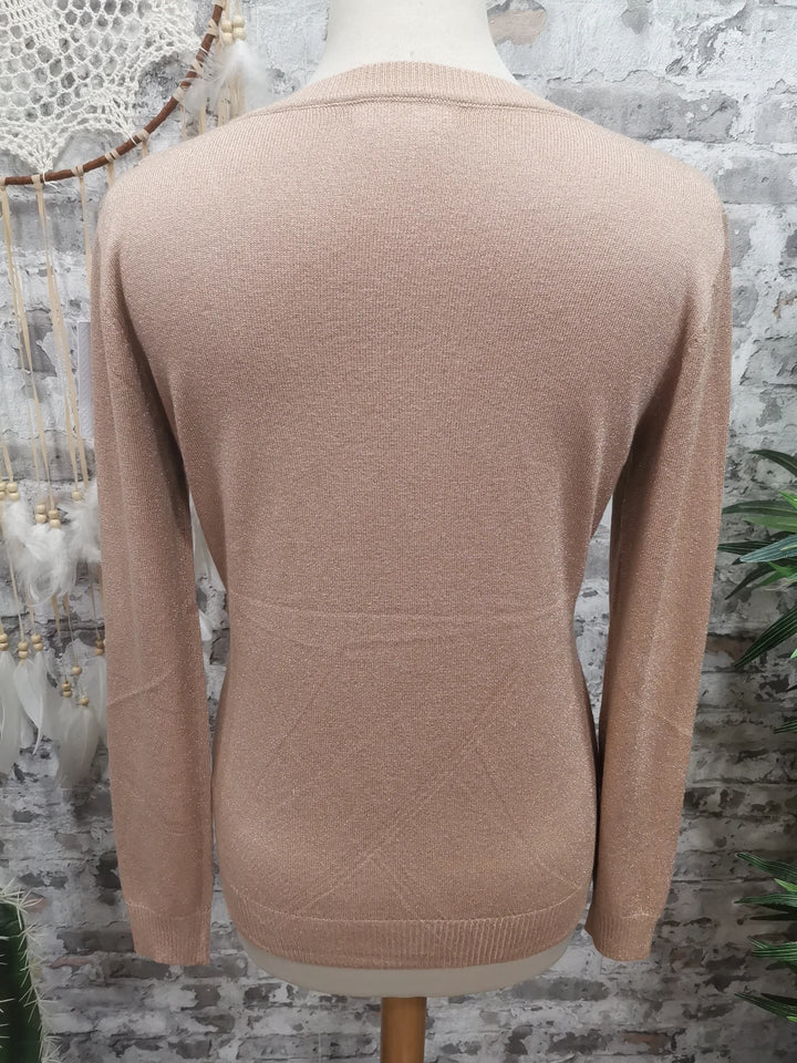 PULL COL V PAILLETÉ JULES CAMEL