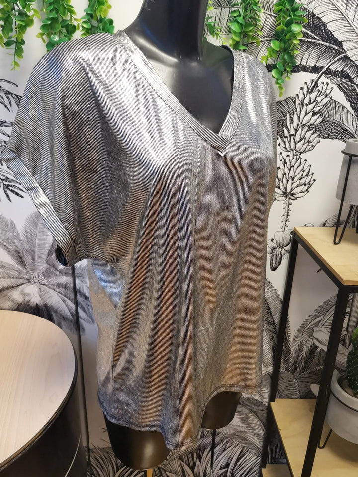 T SHIRT BRILLANT JANELLE ARGENT