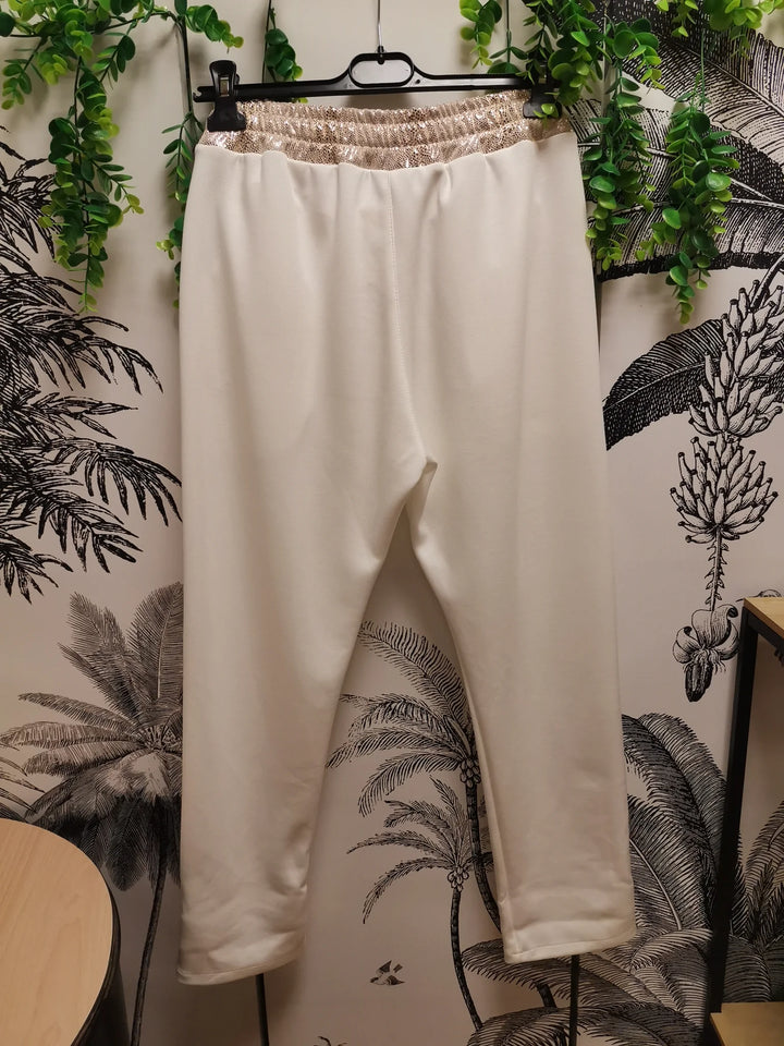 PANTALON JOGG STRASS MAREVA BLANC