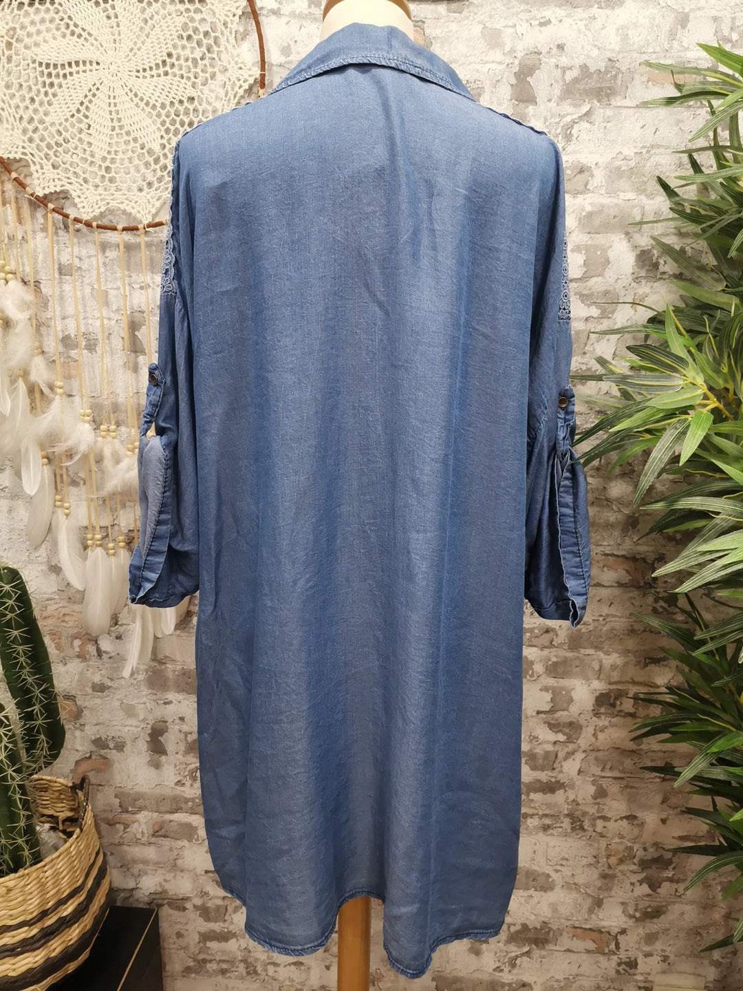 CHEMISE TENCEL POCHES BRODÉES MOLLY DENIM foncé